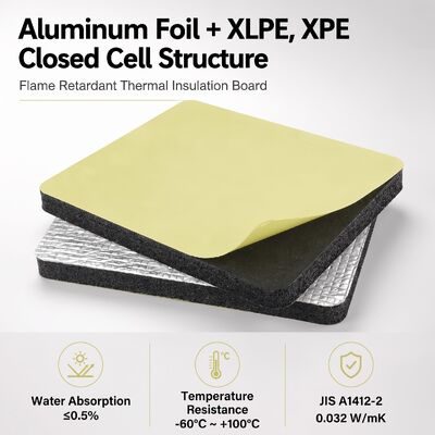 Aluminum Foil Laminated XLPE Foam Insulation Sheet Flame Retardant Heat Barrier for Hotel Commercial HVAC Duct System