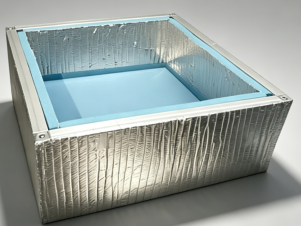 Hochleistungspolyolefin (PO) -Schaum aus halb offenen Zellen Akustischer Schaum mit Aluminiumfolie und Klebstoff PO