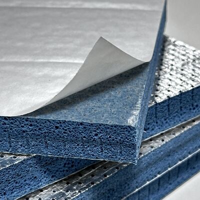 Hochleistungspolyolefin (PO) -Schaum aus halb offenen Zellen Akustischer Schaum mit Aluminiumfolie und Klebstoff PO