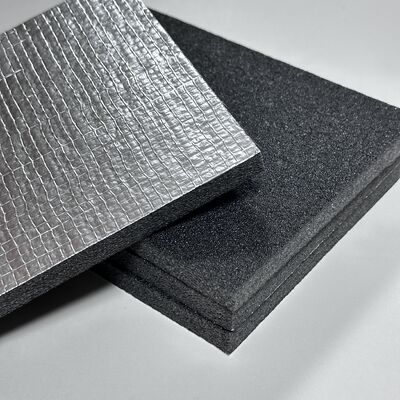 Semi Open Cell PO Foam Schwarze Schalldämmplatten mit Aluminiumfolie und selbstklebender Basis