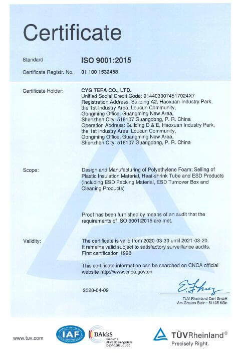 Kreuzverknüpfte geschlossene Zelle Polyolefin Schaum XPE / IXPE Wärmedämmstoff für Bau und HVAC 25